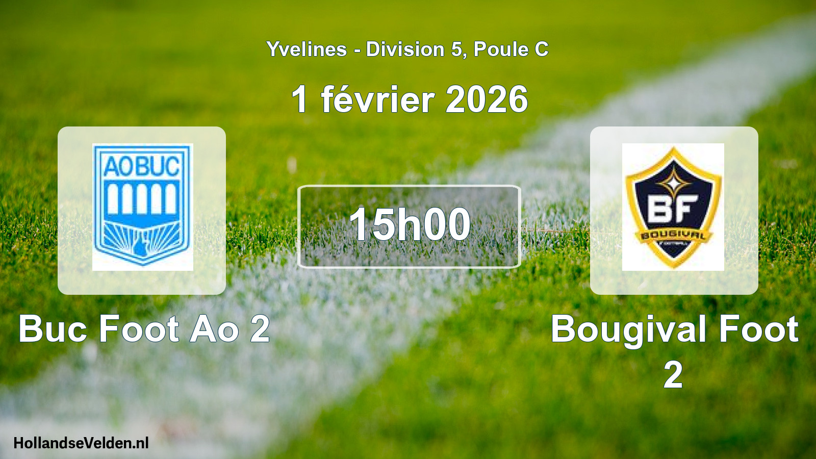 Match programmé: Buc Foot Ao 2 - Bougival Foot 2 (1 février 2026)