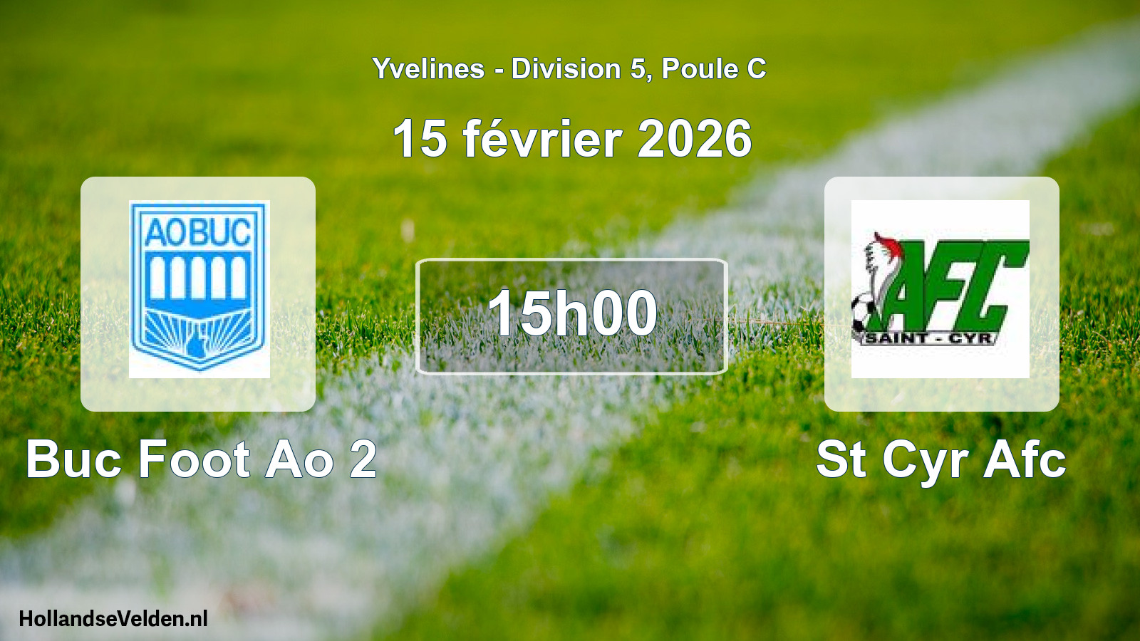 Match programmé: Buc Foot Ao 2 - St Cyr Afc (15 février 2026)