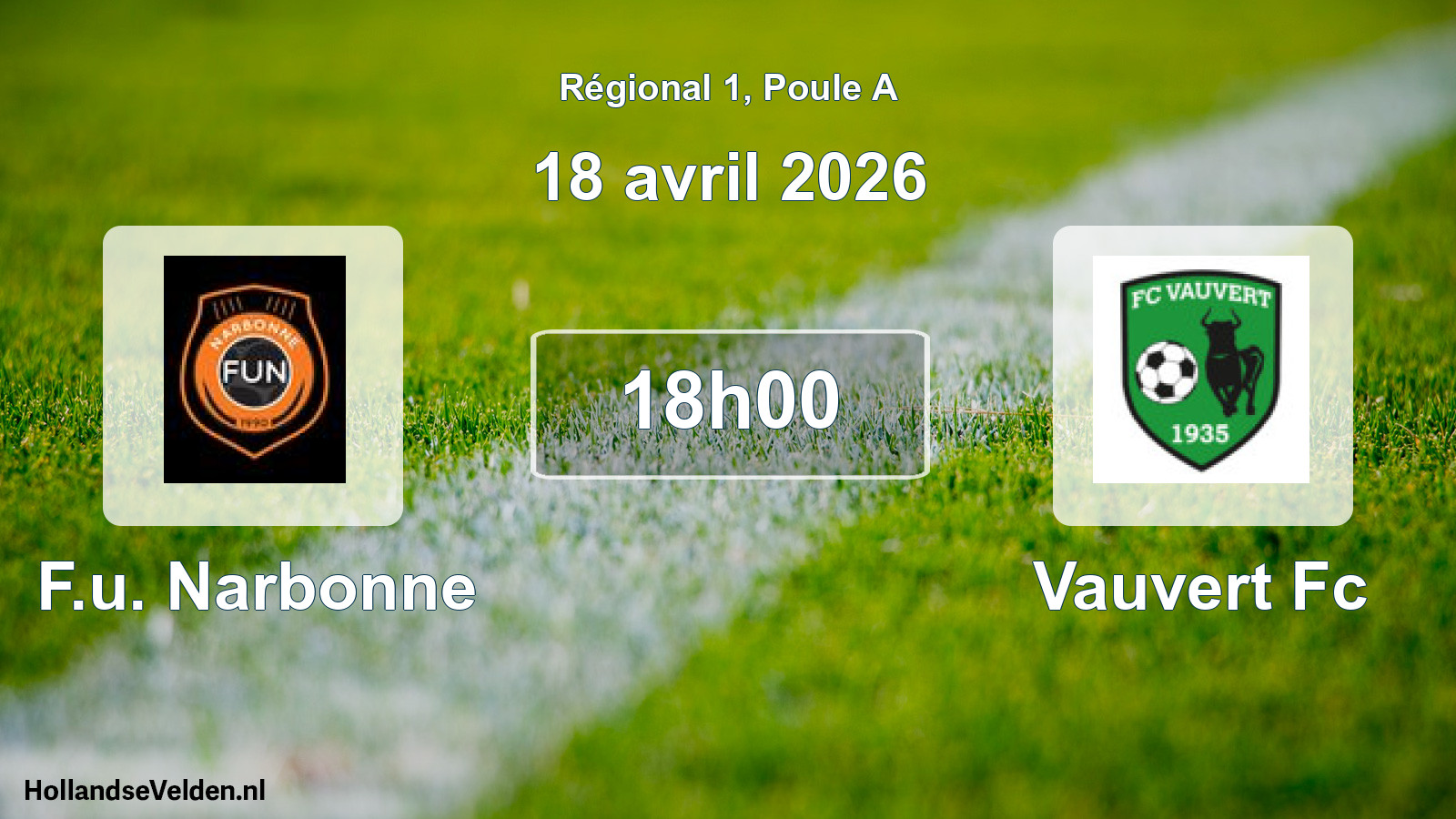 Geplande wedstrijd: F.u. Narbonne - Vauvert Fc (18 avril 2026)