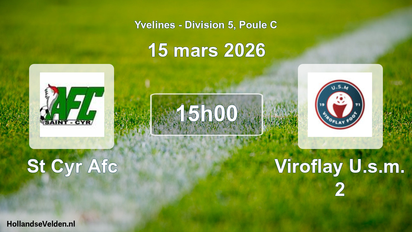 Match programmé: St Cyr Afc - Viroflay U.s.m. 2 (15 mars 2026)