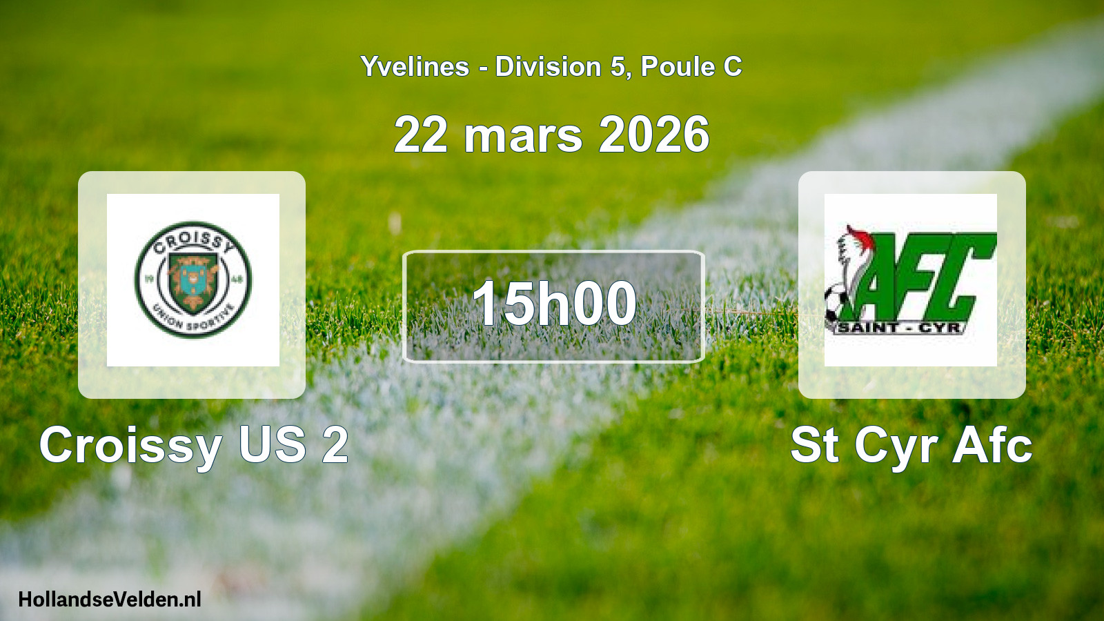 Geplande wedstrijd: Croissy US 2 - St Cyr Afc (22 maart 2026)
