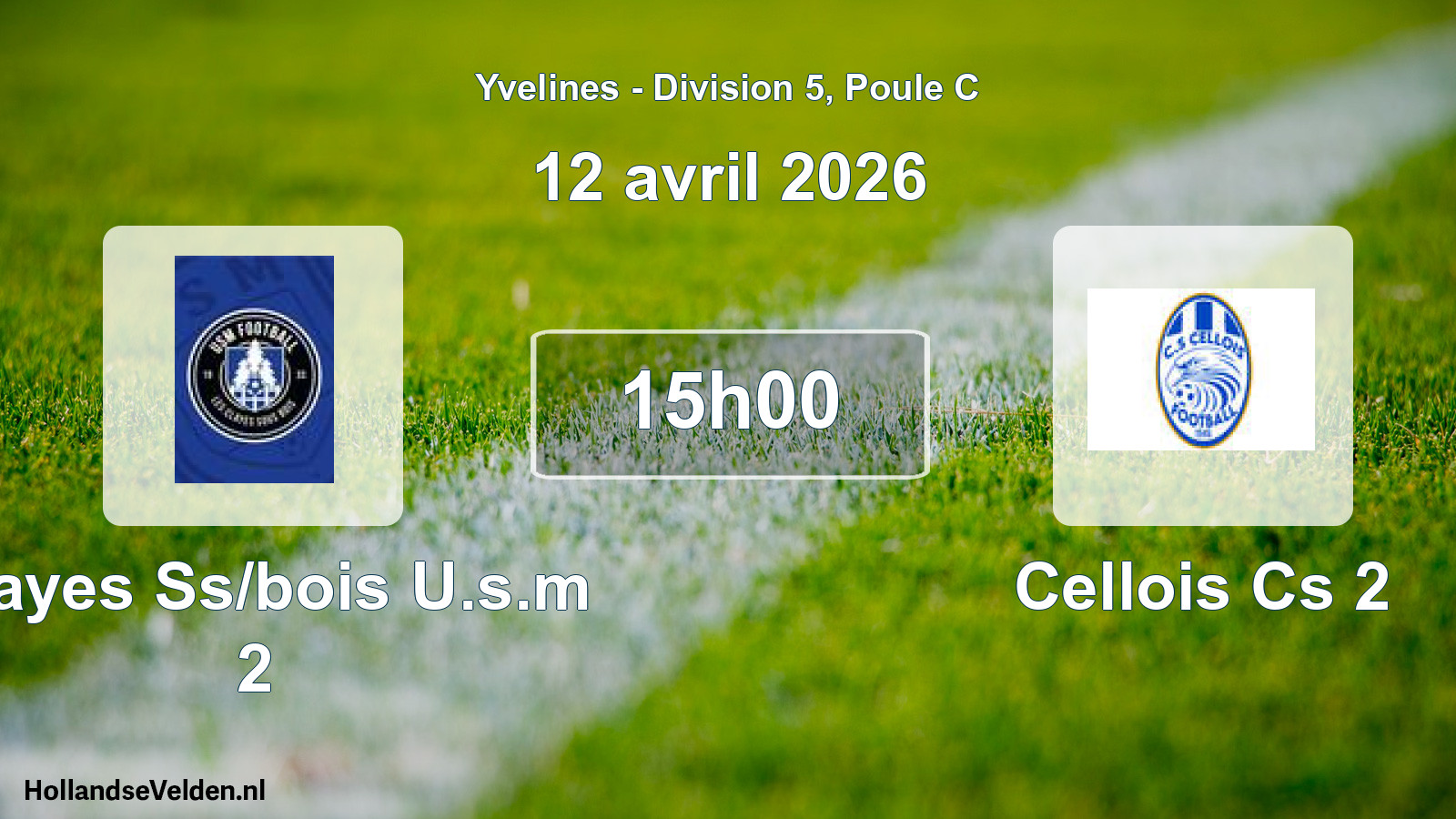 Geplande wedstrijd: Clayes Ss/bois U.s.m 2 - Cellois Cs 2 (12 april 2026)