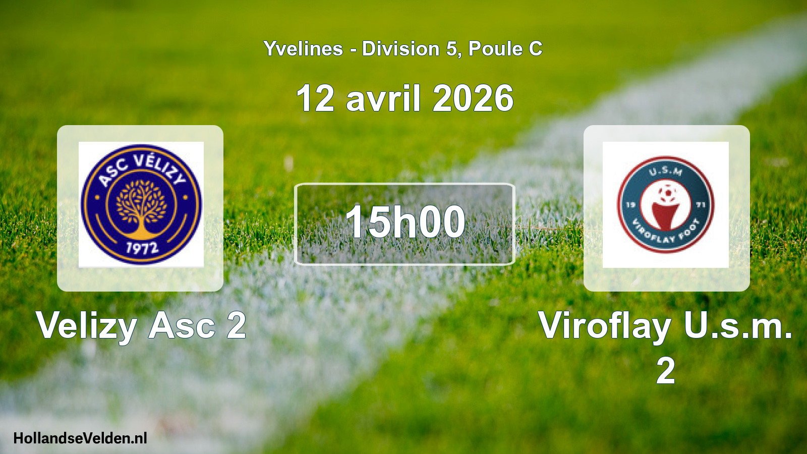 Match programmé: Velizy Asc 2 - Viroflay U.s.m. 2 (12 avril 2026)
