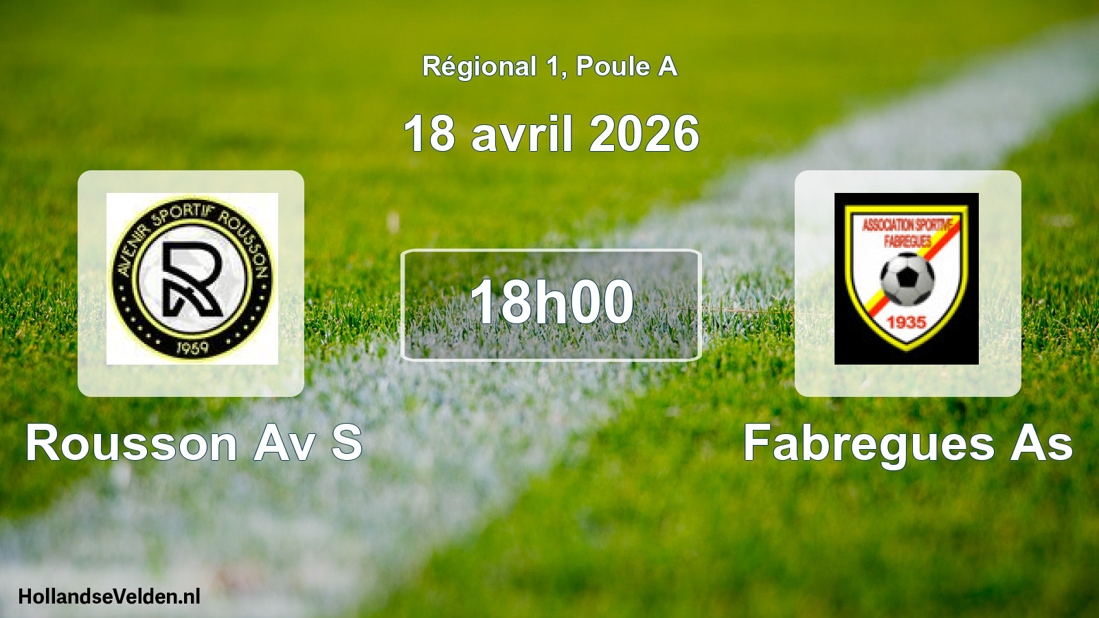 Geplande wedstrijd: Rousson Av S - Fabregues As (18 april 2026)