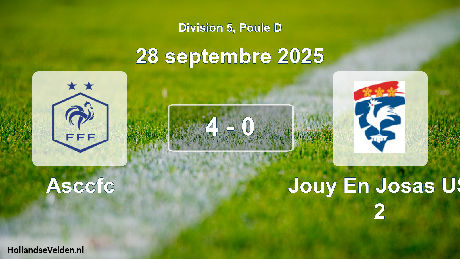 Match joué: Asccfc - Jouy En Josas US 2 4 - 0 (28 septembre 2025)