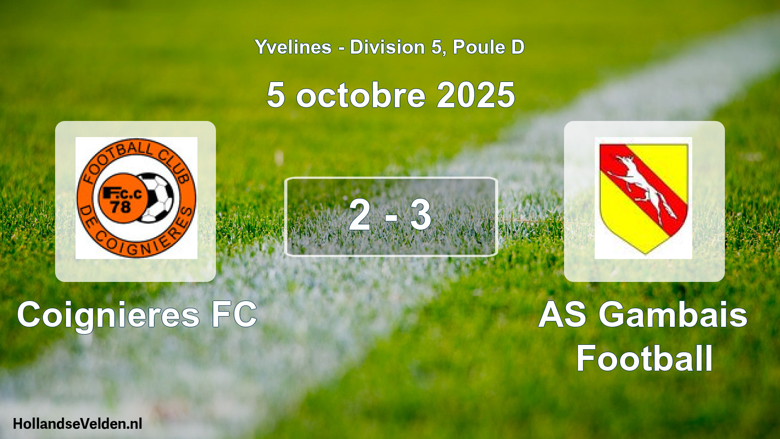 Match joué: Coignieres FC - AS Gambais Football 2 - 3 (5 octobre 2025)