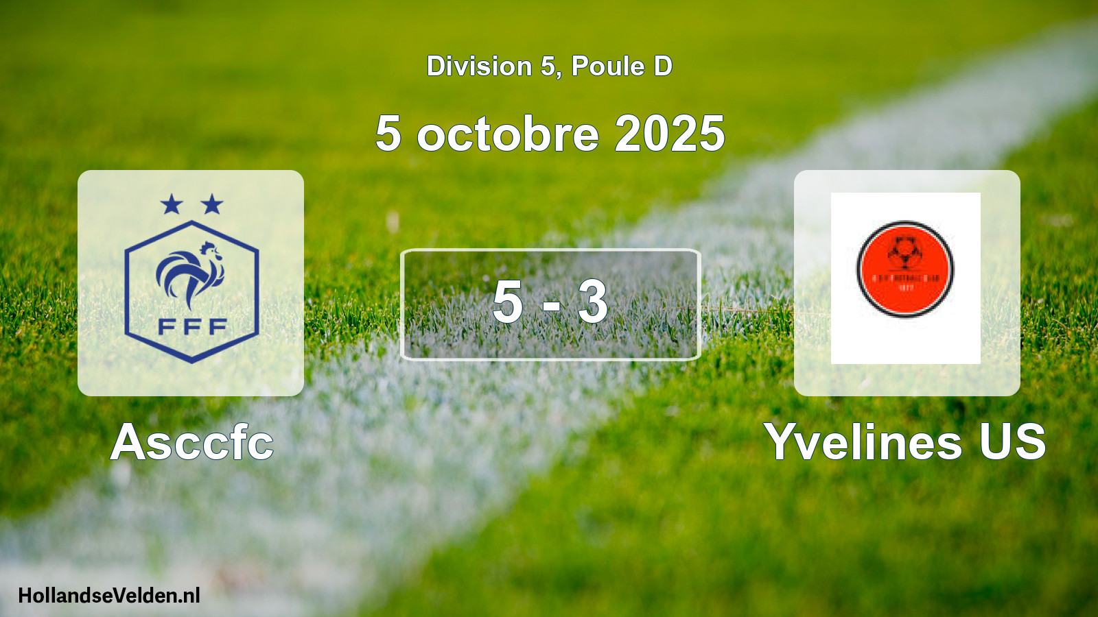 Match joué: Asccfc - Yvelines US 5 - 3 (5 octobre 2025)