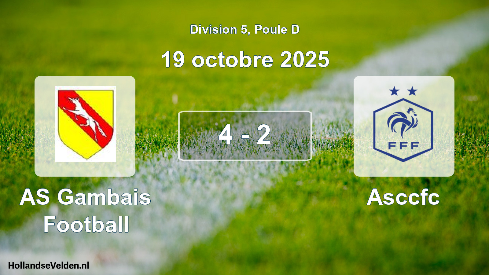 Match joué: AS Gambais Football - Asccfc 4 - 2 (19 octobre 2025)