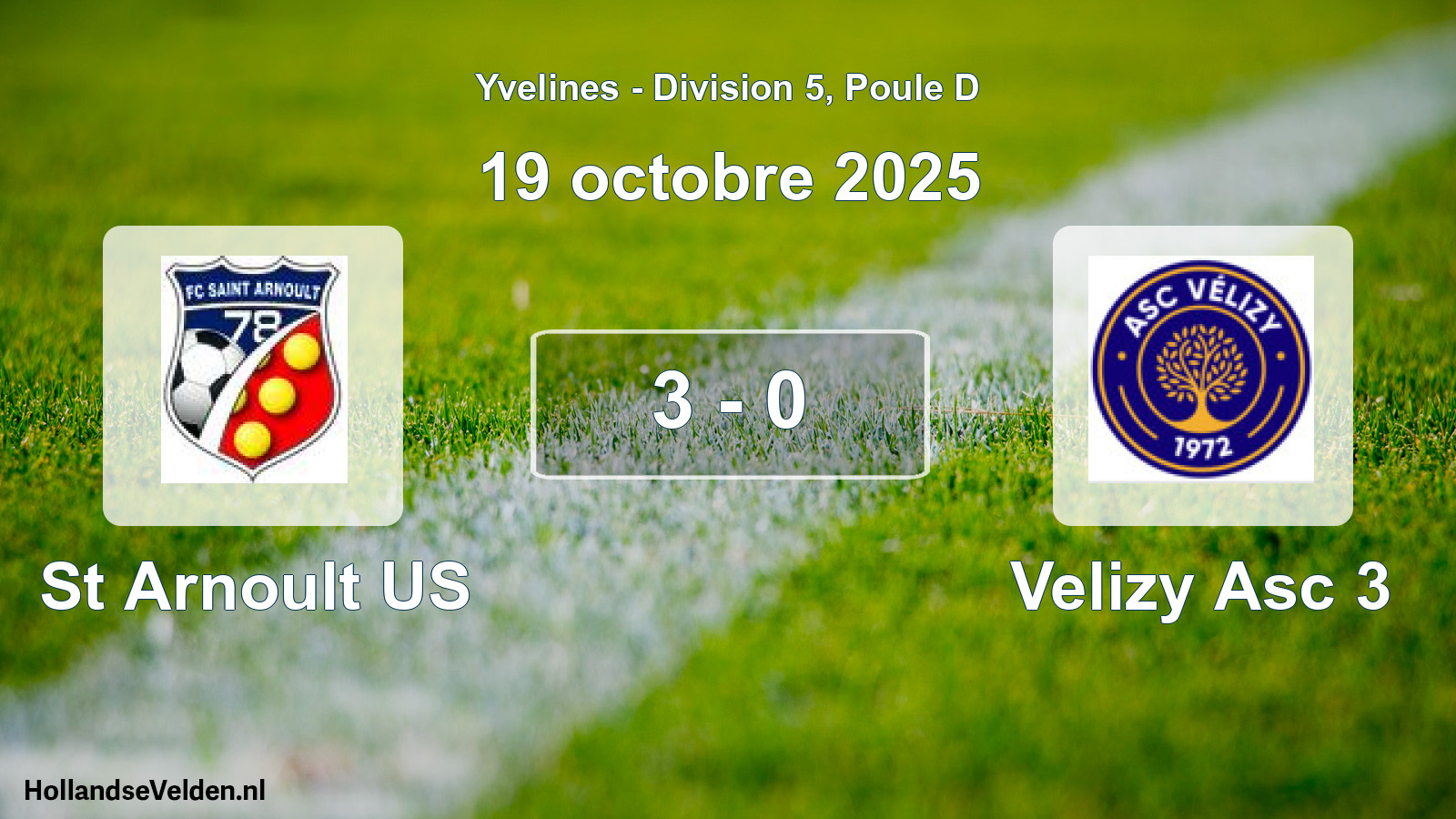 Match joué: St Arnoult US - Velizy Asc 3 3 - 0 (19 octobre 2025)