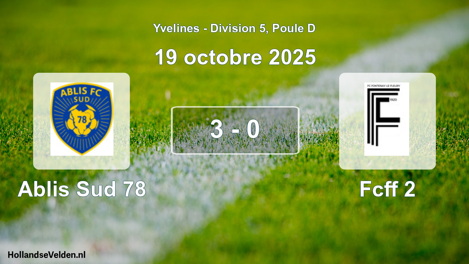 Match joué: Ablis Sud 78 - Fcff 2 3 - 0 (19 octobre 2025)