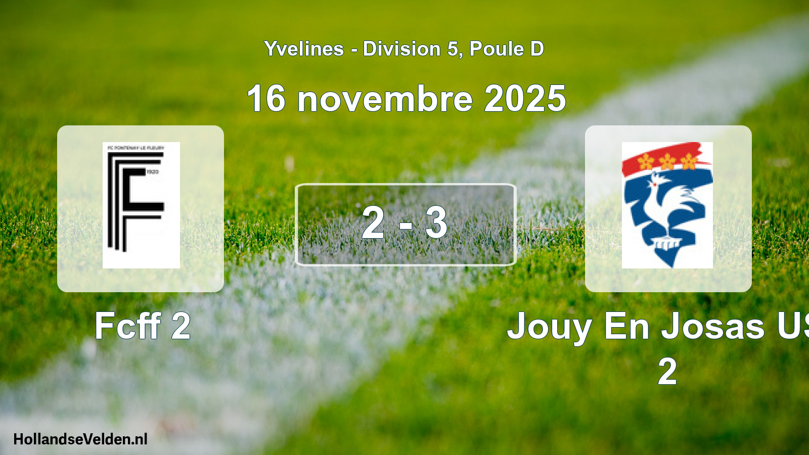 Match joué: Fcff 2 - Jouy En Josas US 2 2 - 3 (16 novembre 2025)