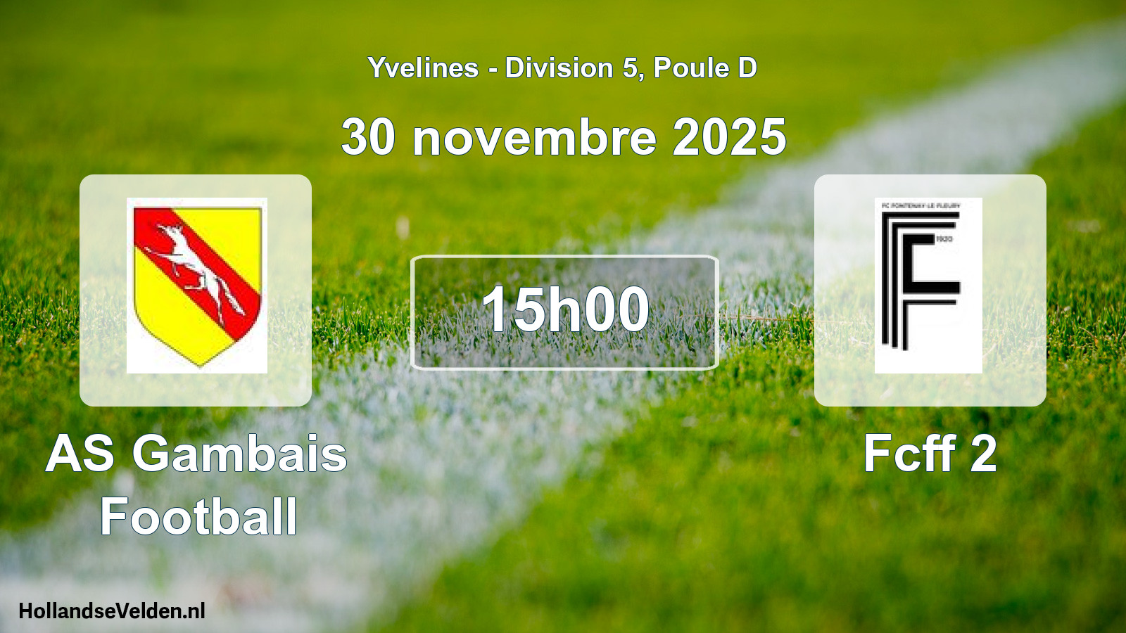 Match programmé: AS Gambais Football - Fcff 2 (30 novembre 2025)