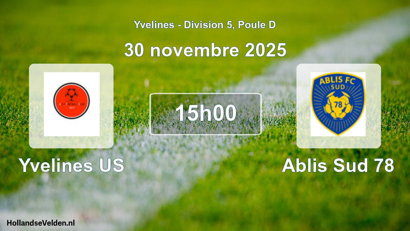 Match programmé: Yvelines US - Ablis Sud 78 (30 novembre 2025)