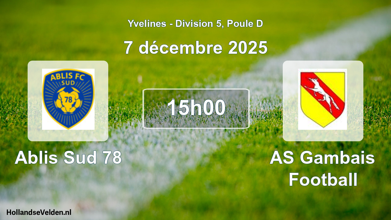 Match programmé: Ablis Sud 78 - AS Gambais Football (7 décembre 2025)