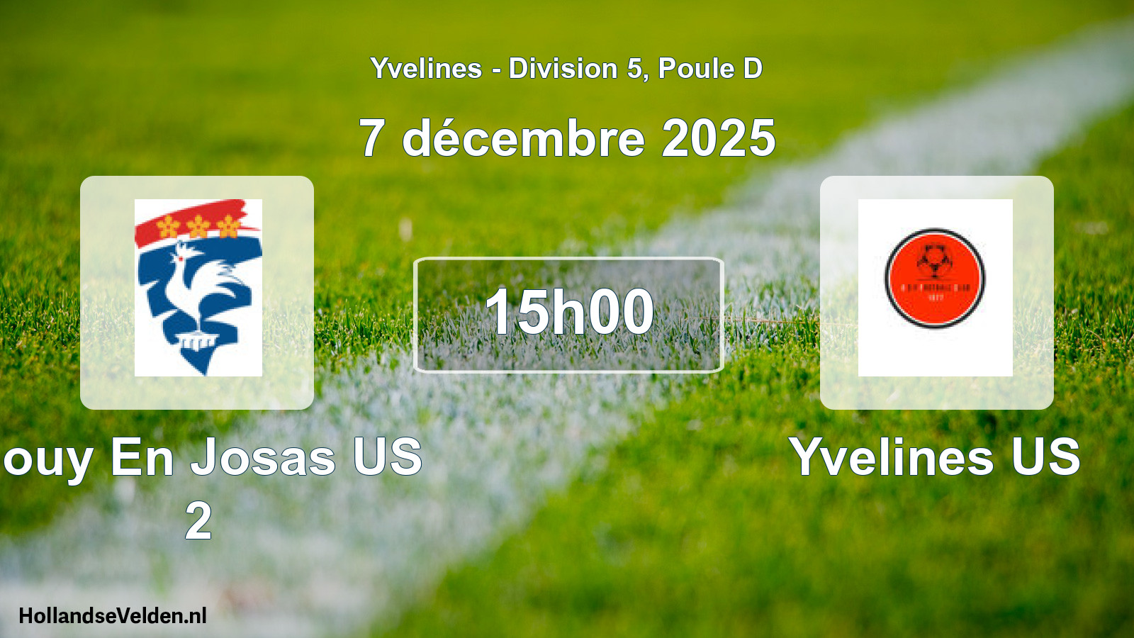 Match programmé: Jouy En Josas US 2 - Yvelines US (7 décembre 2025)