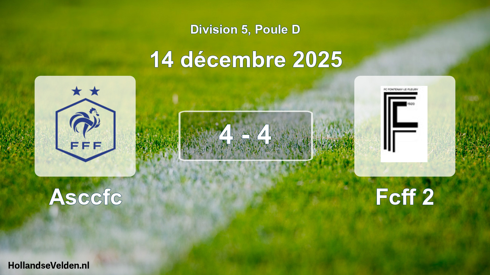 Total number of matches played: Asccfc - Fcff 2 4 - 4 (14 December 2025)