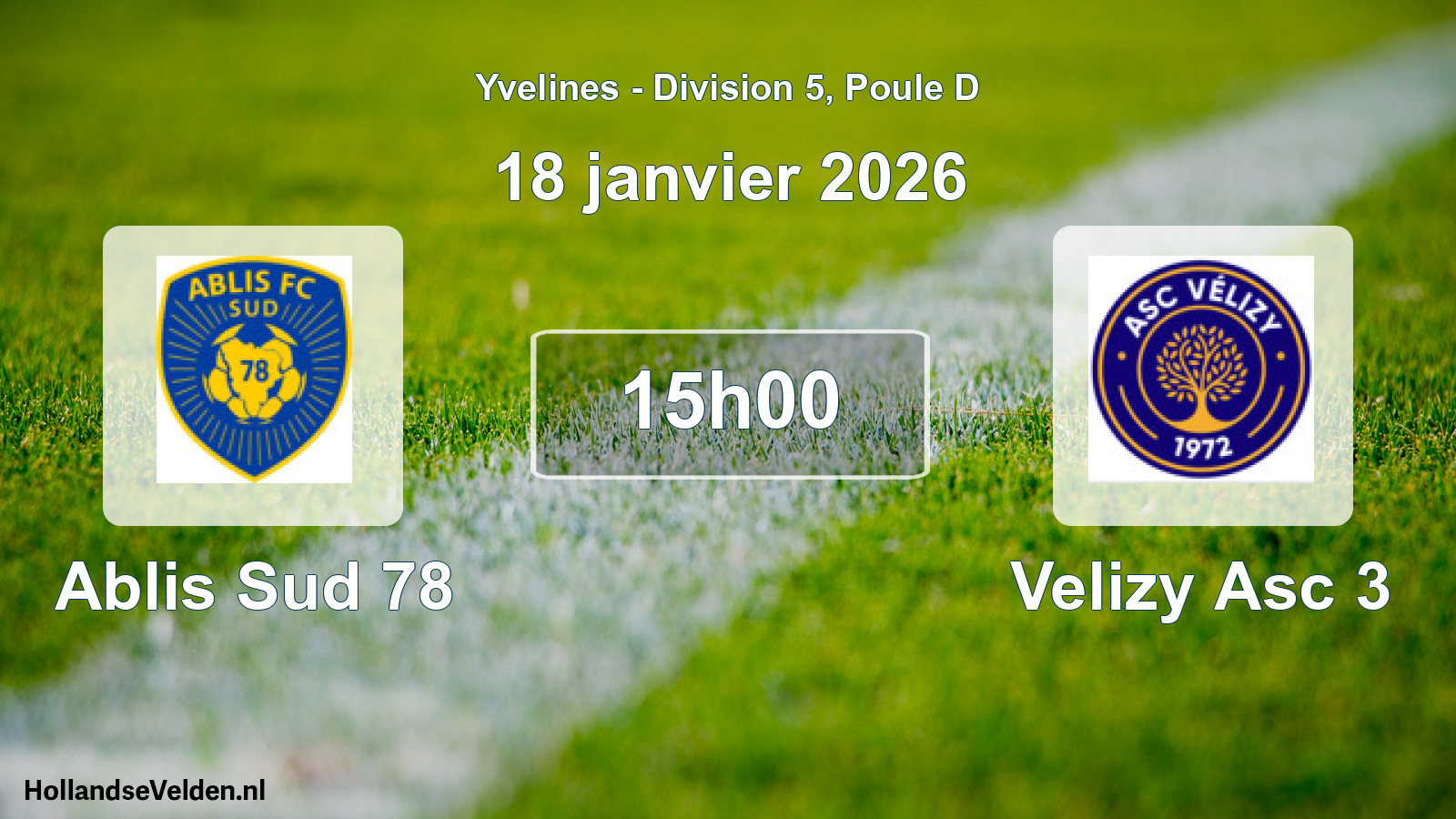 Geplande wedstrijd: Ablis Sud 78 - Velizy Asc 3 (18 januari 2026)
