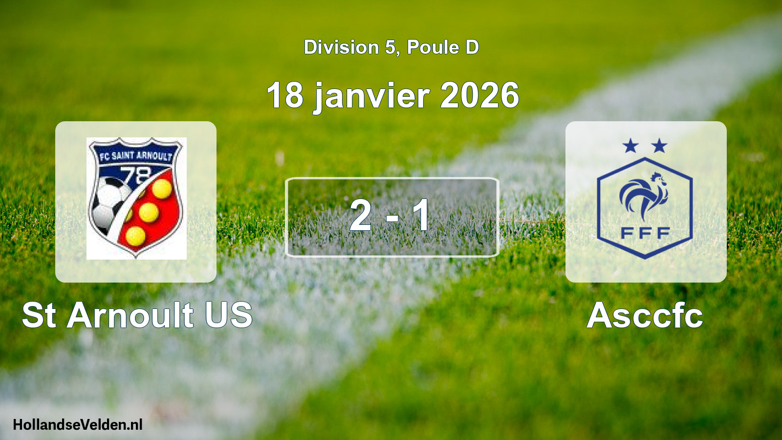Match joué: St Arnoult US - Asccfc 2 - 1 (18 janvier 2026)
