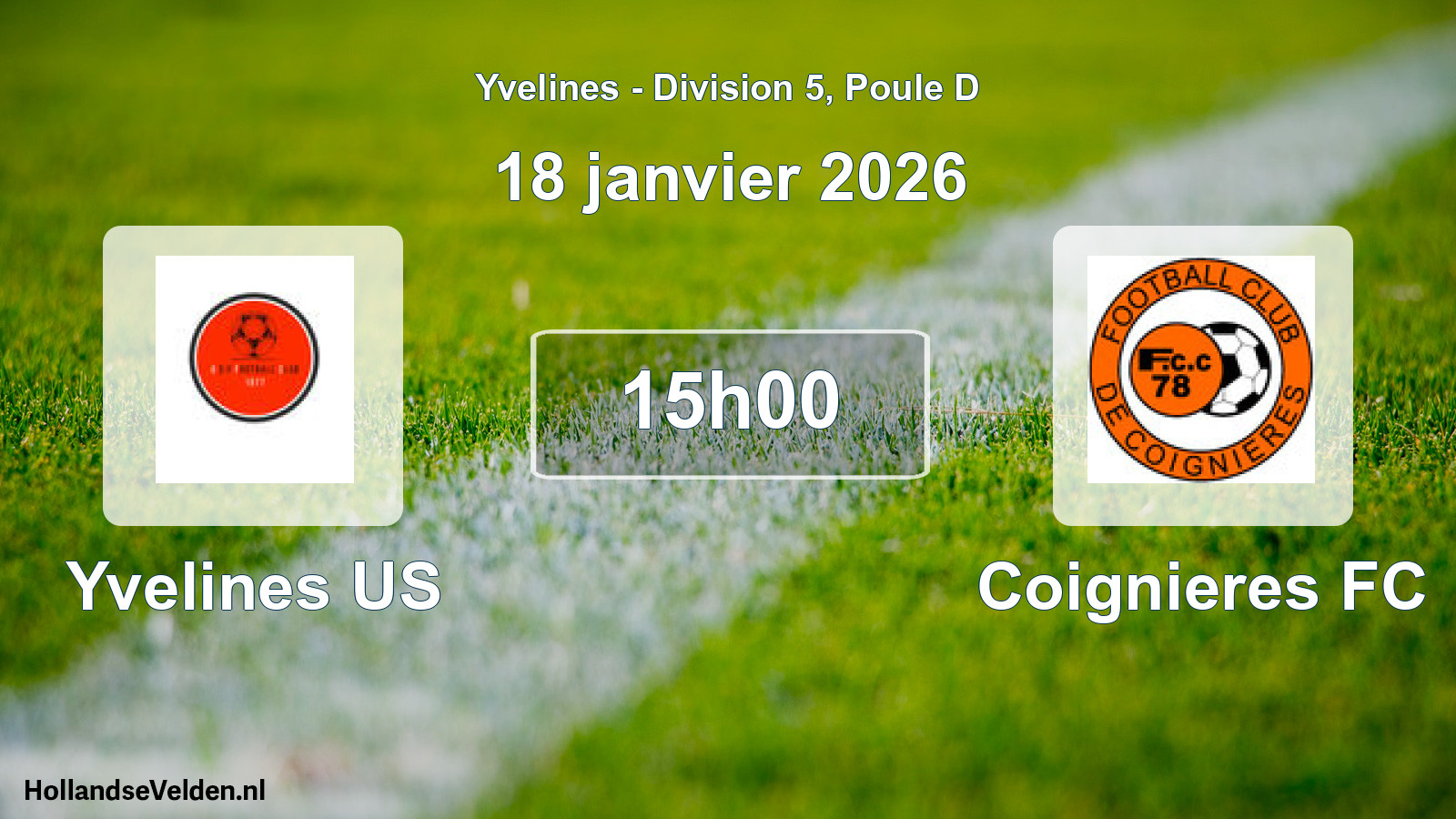 Match programmé: Yvelines US - Coignieres FC (18 janvier 2026)