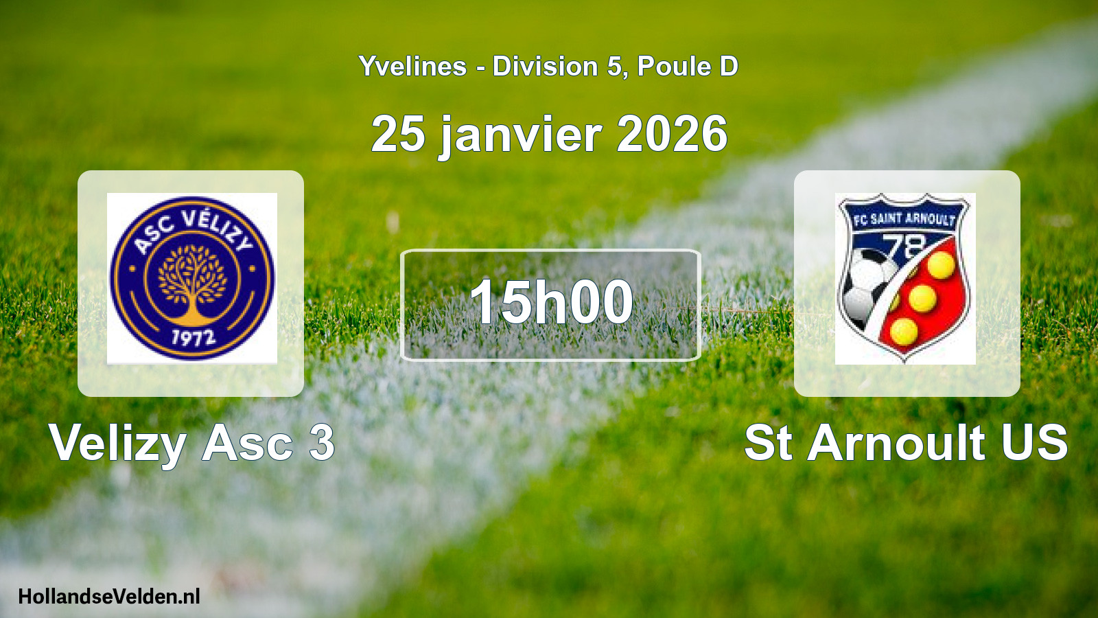 Geplande wedstrijd: Velizy Asc 3 - St Arnoult US (25 januari 2026)