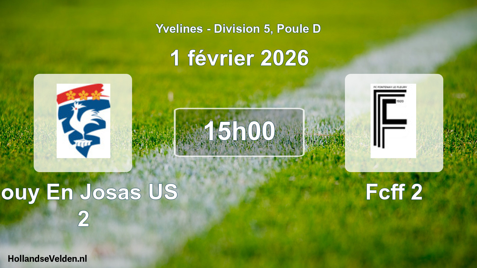 Match programmé: Jouy En Josas US 2 - Fcff 2 (1 février 2026)