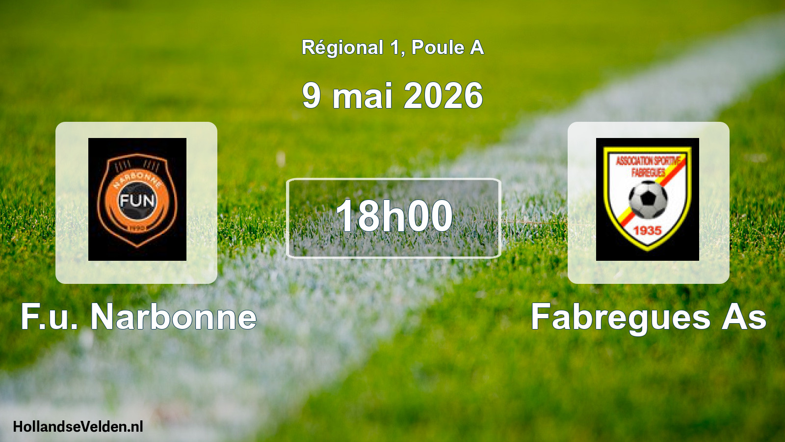 Geplande wedstrijd: F.u. Narbonne - Fabregues As (9 mei 2026)
