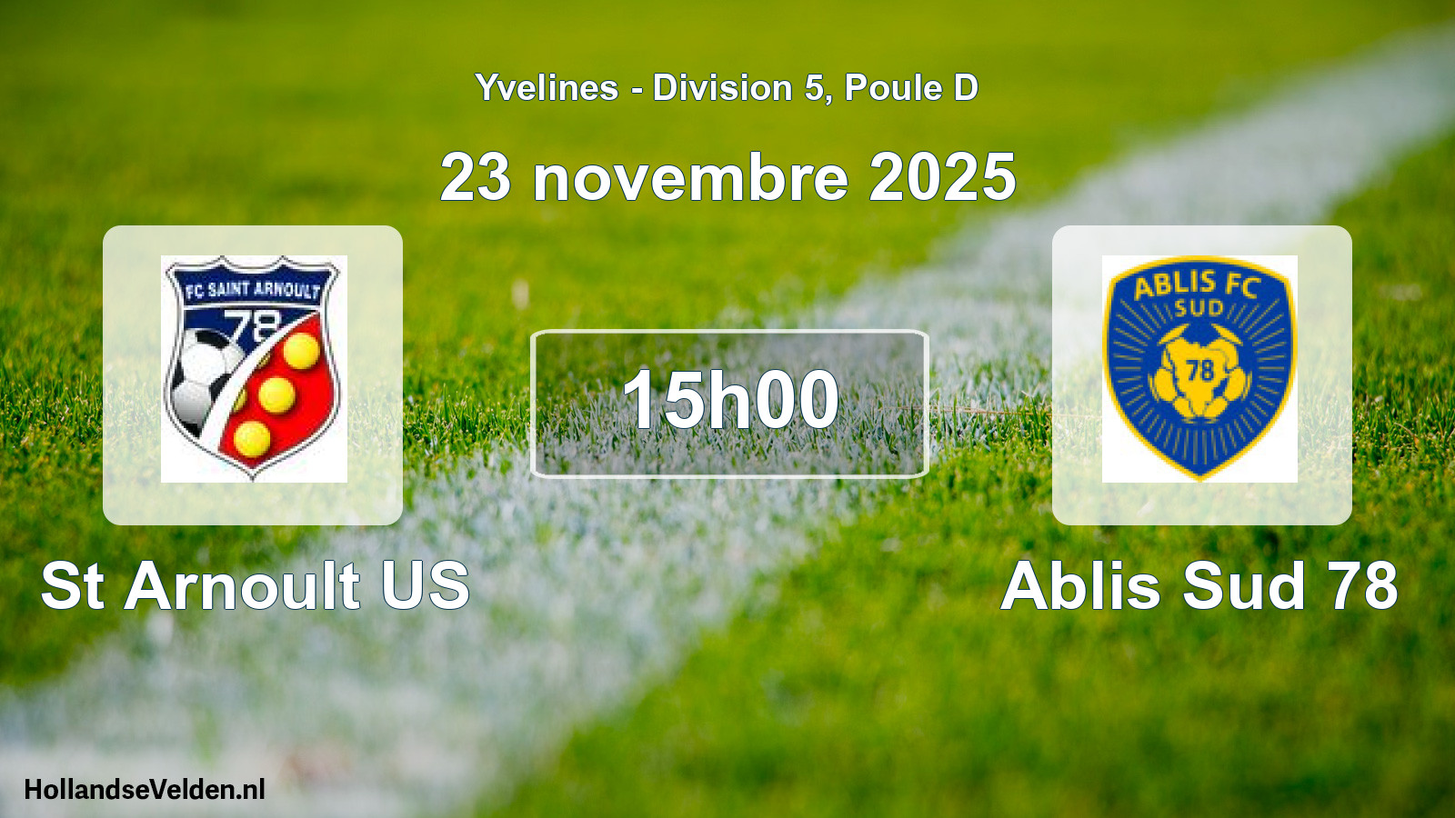 Match programmé: St Arnoult US - Ablis Sud 78 (15 février 2026)