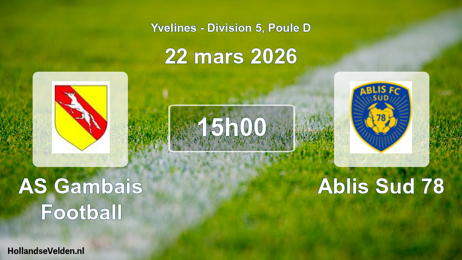 Geplande wedstrijd: AS Gambais Football - Ablis Sud 78 (22 maart 2026)