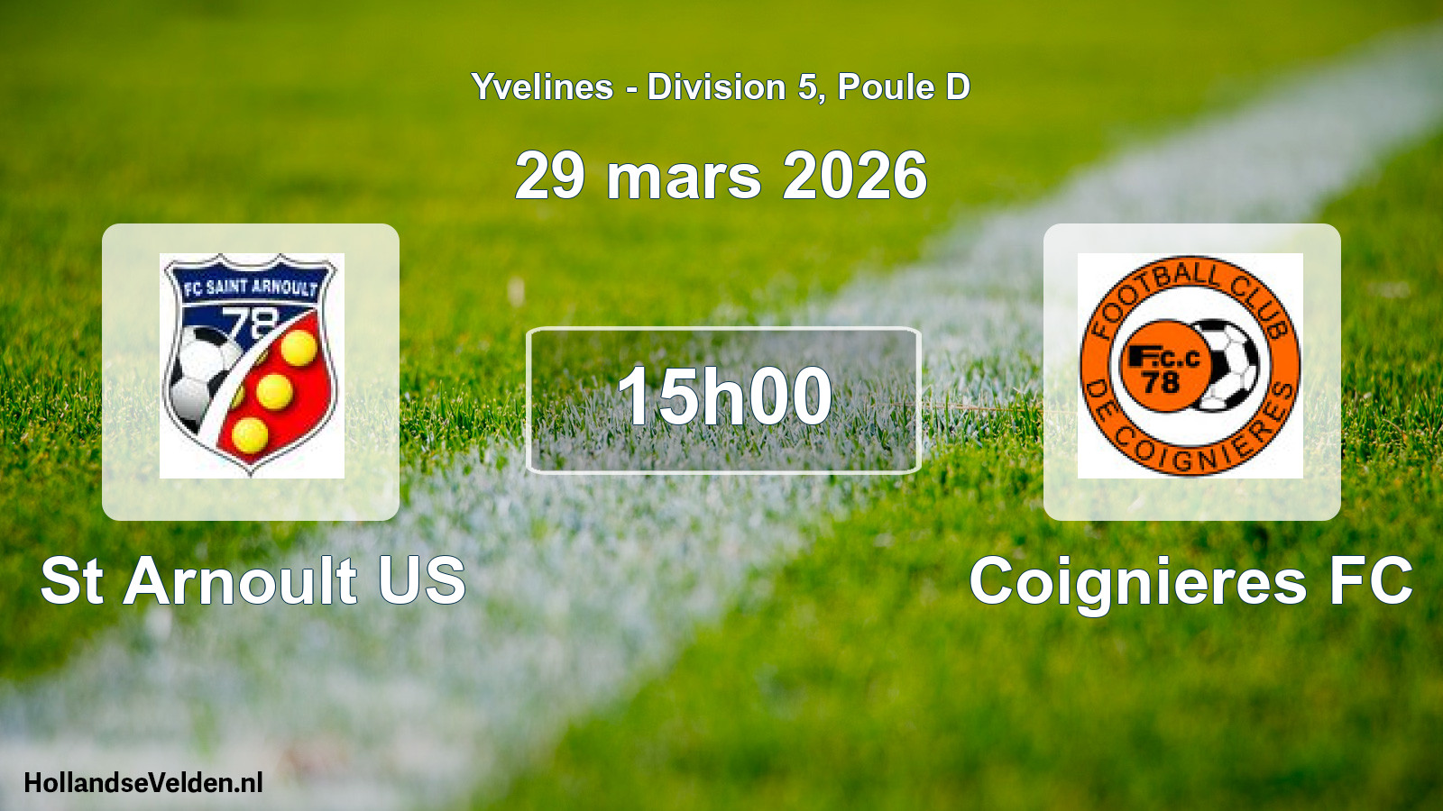 Match programmé: St Arnoult US - Coignieres FC (29 mars 2026)