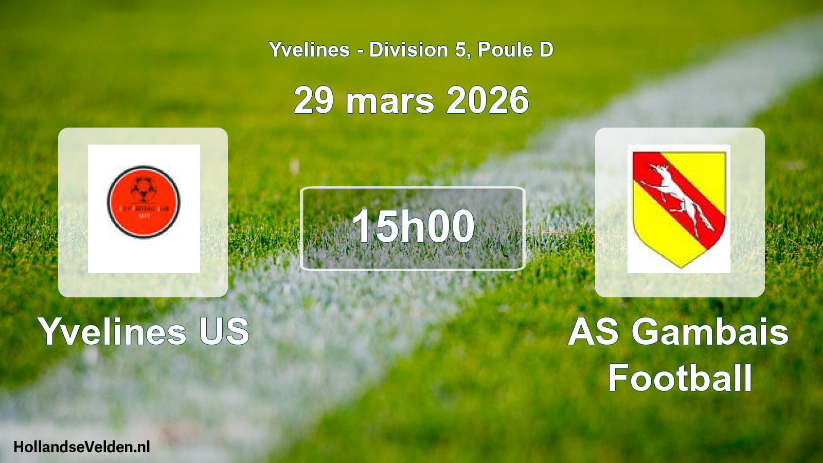 Match programmé: Yvelines US - AS Gambais Football (29 mars 2026)