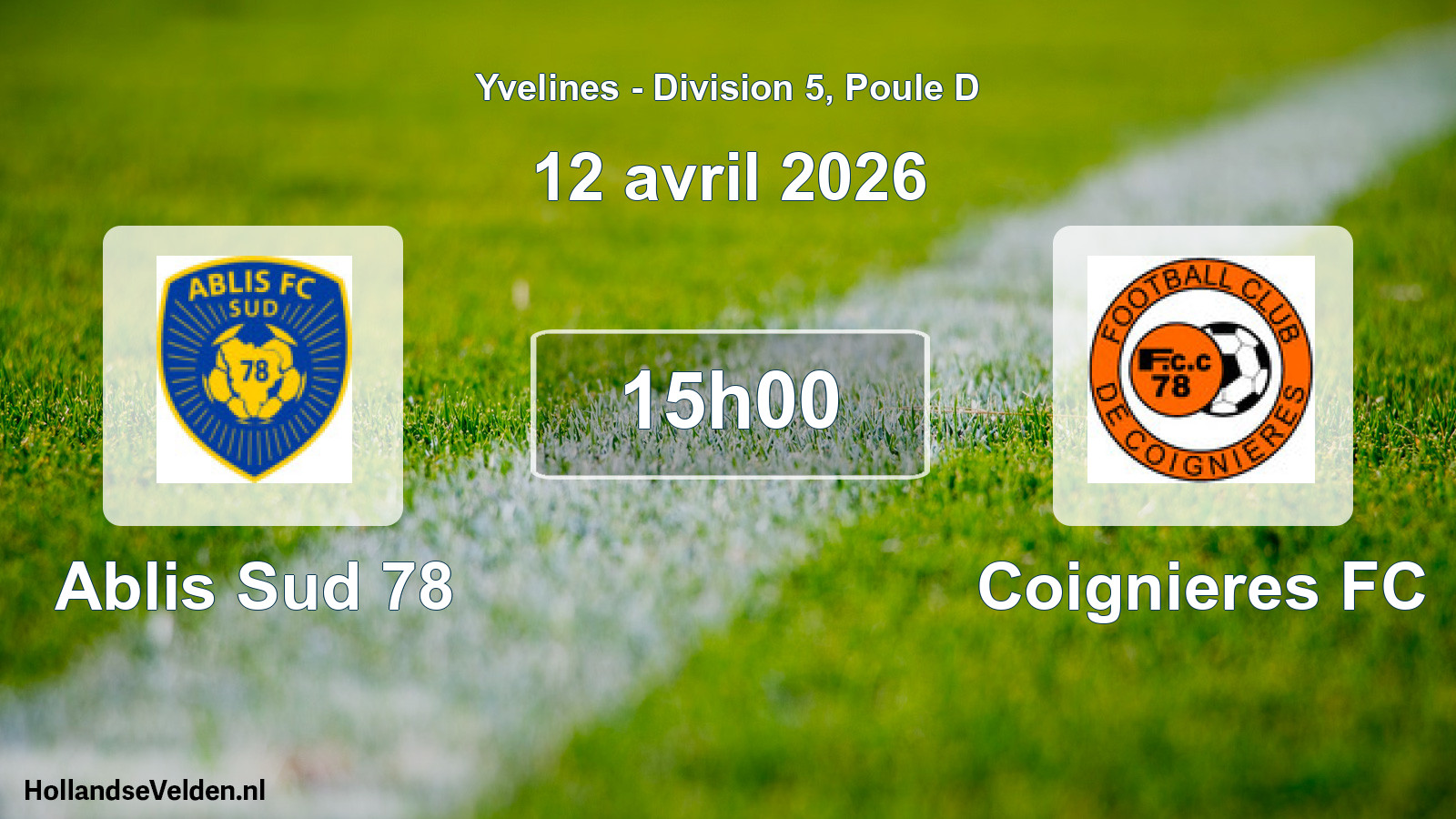 Geplande wedstrijd: Ablis Sud 78 - Coignieres FC (12 april 2026)