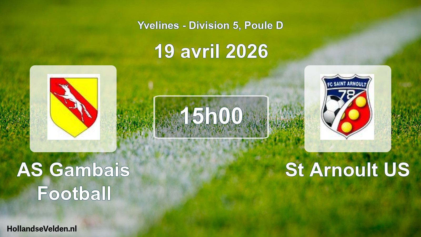 Match programmé: AS Gambais Football - St Arnoult US (19 avril 2026)