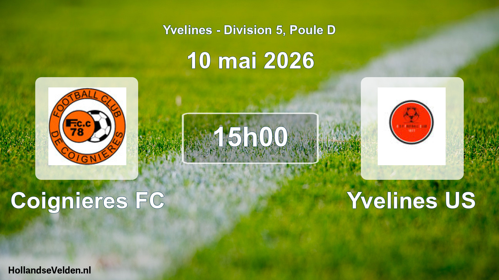 Match programmé: Coignieres FC - Yvelines US (10 mai 2026)