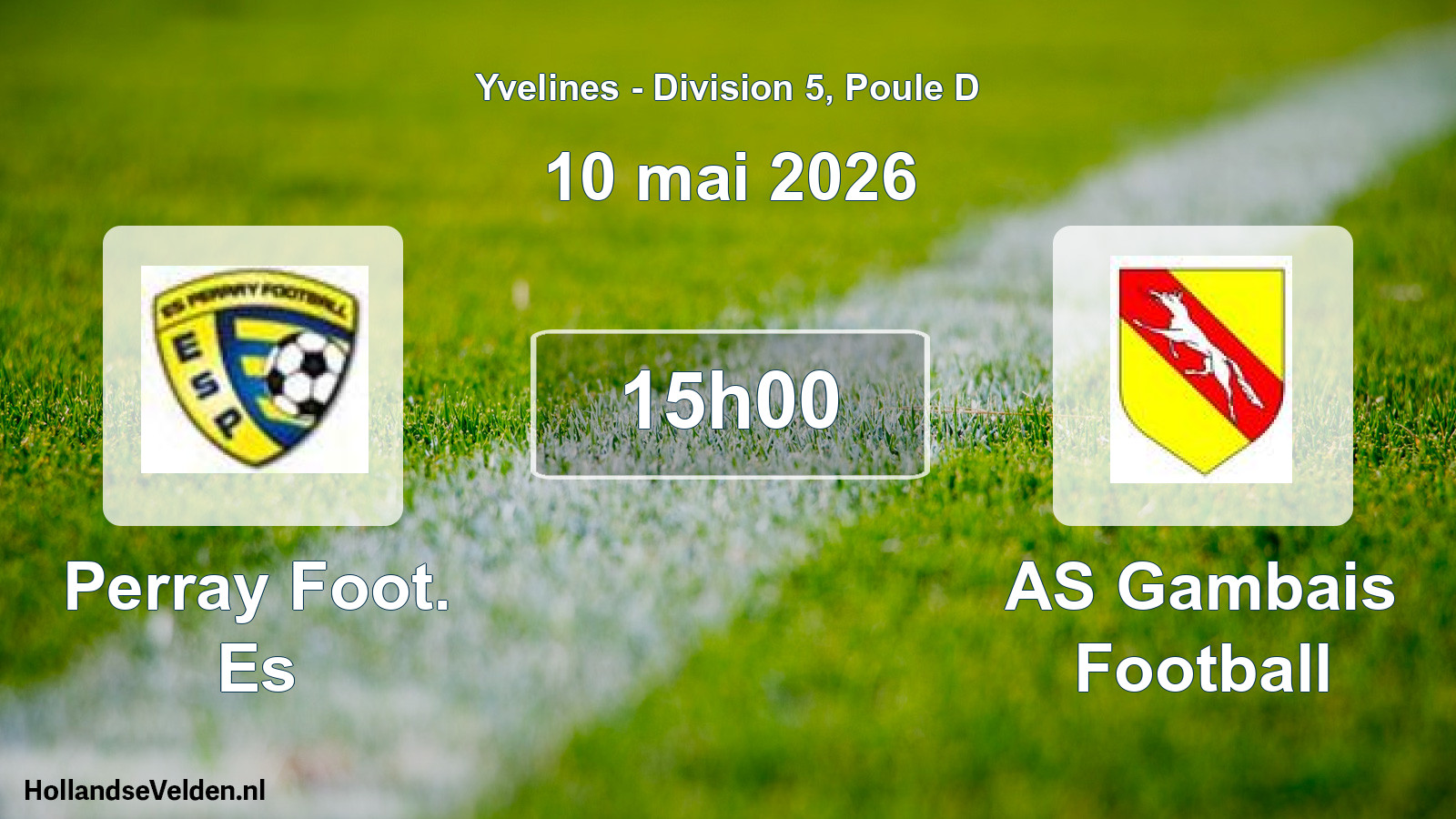 Match programmé: Perray Foot. Es - AS Gambais Football (10 mai 2026)