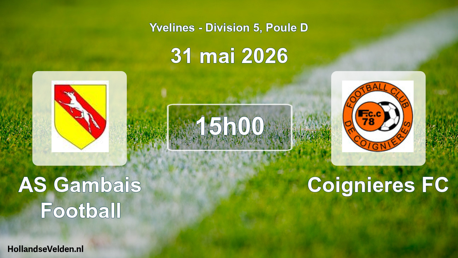 Match programmé: AS Gambais Football - Coignieres FC (31 mai 2026)