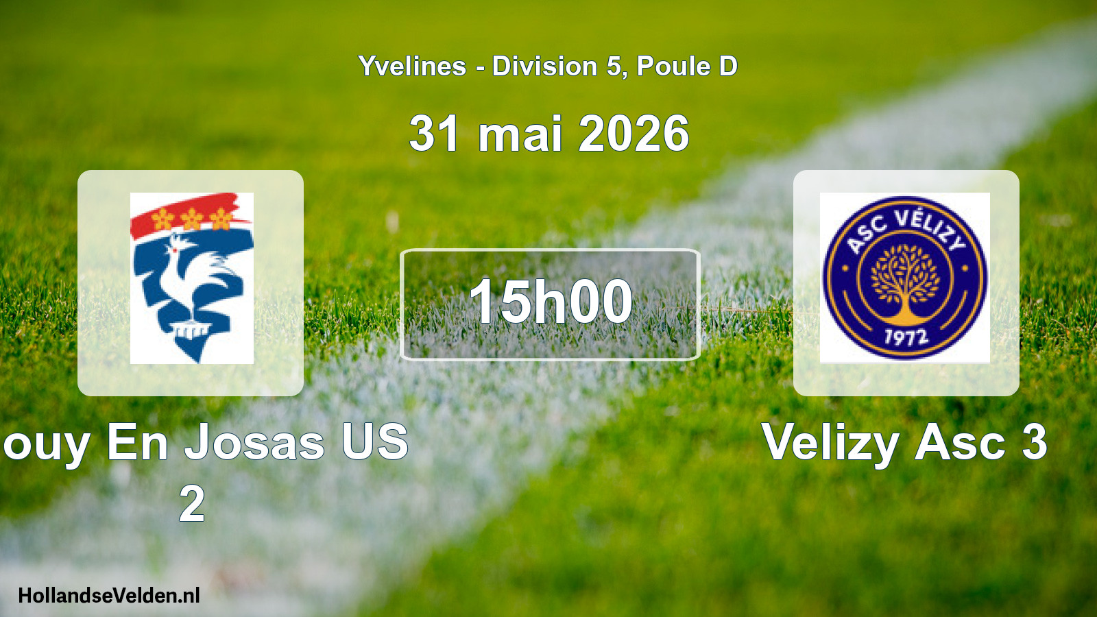 Geplande wedstrijd: Jouy En Josas US 2 - Velizy Asc 3 (31 mei 2026)