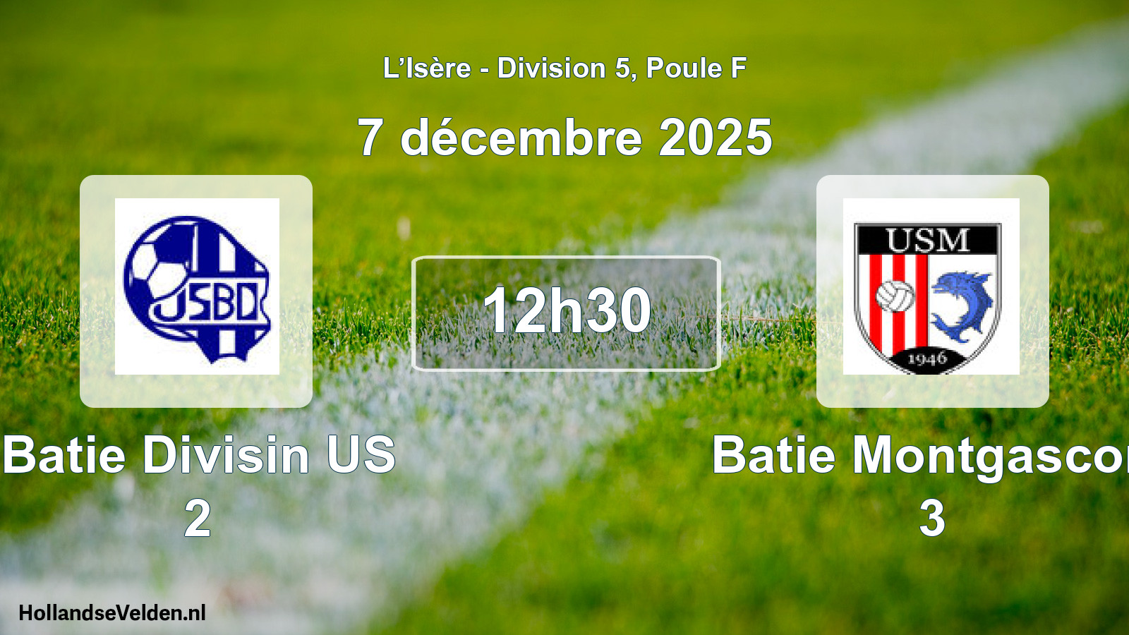 Match programmé: Batie Divisin US 2 - Batie Montgascon 3 (7 décembre 2025)