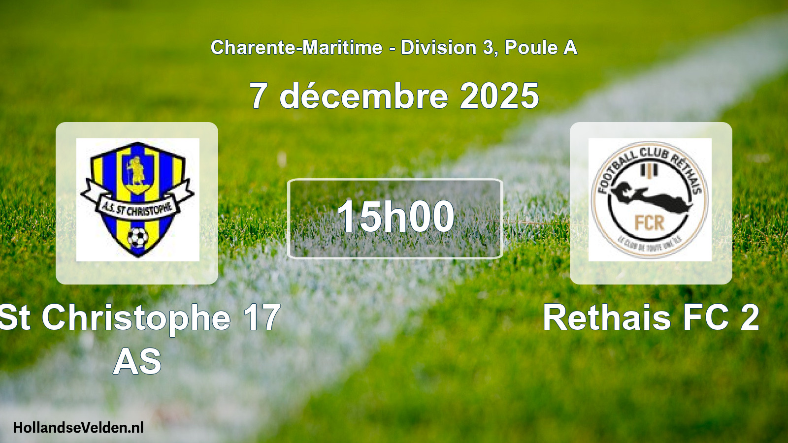 Geplande wedstrijd: St Christophe 17 AS - Rethais FC 2 (7 december 2025)
