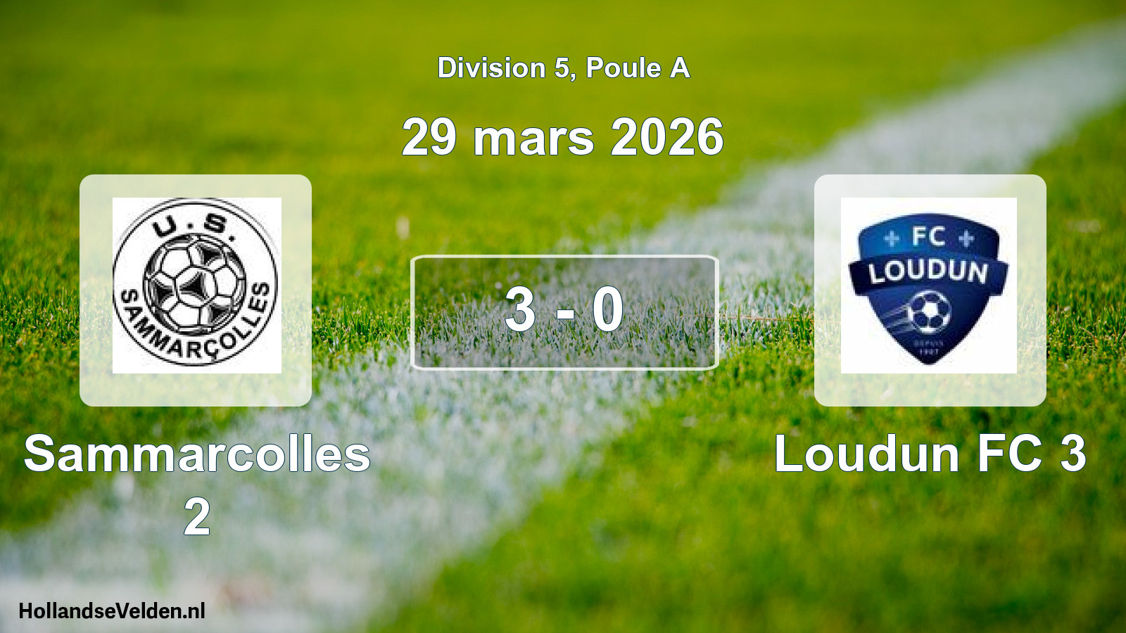 Gespeelde wedstrijd: Sammarcolles 2 - Loudun FC 3 3 - 0 (29 maart 2026)