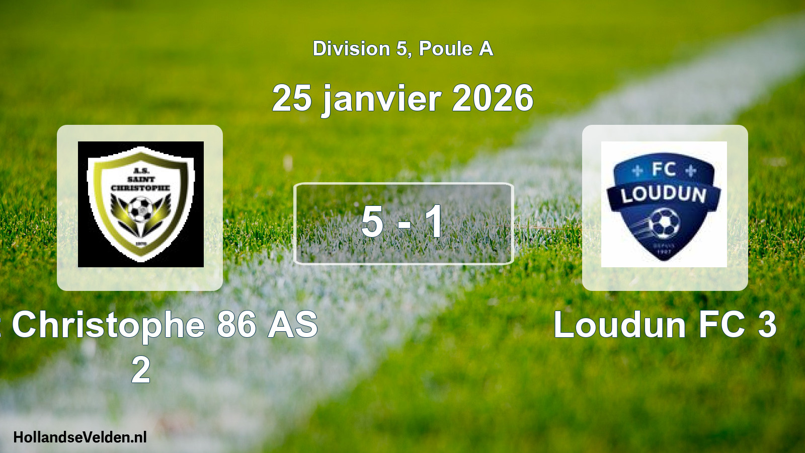 Gespeelde wedstrijd: St Christophe 86 AS 2 - Loudun FC 3 5 - 1 (25 januari 2026)