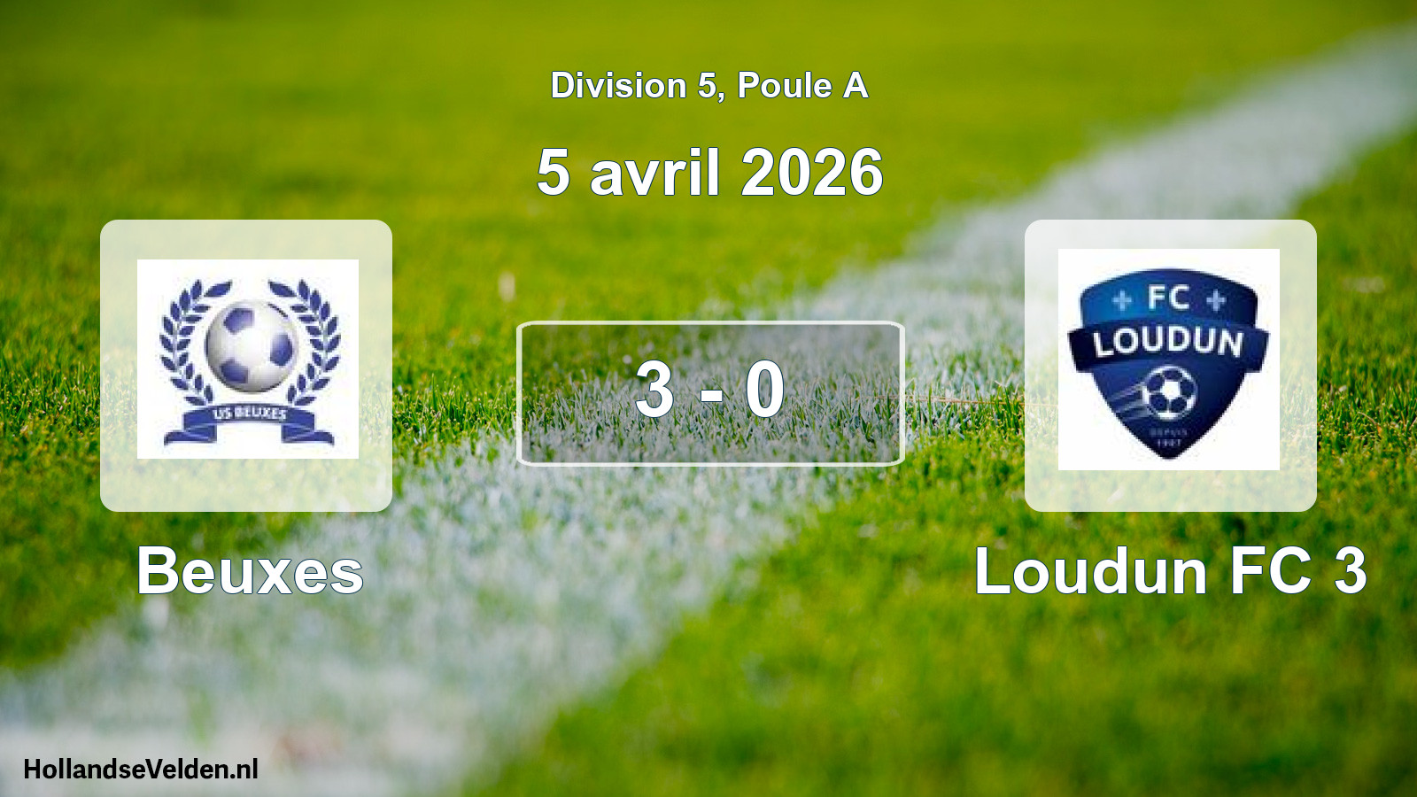 Match joué: Beuxes - Loudun FC 3 3 - 0 (5 avril 2026)