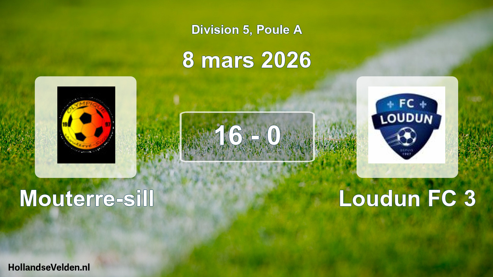 Gespeelde wedstrijd: Mouterre-sill - Loudun FC 3 16 - 0 (8 maart 2026)