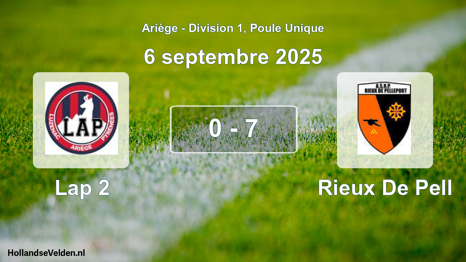 Total number of matches played: Lap 2 - Rieux De Pell 0 - 7 (6 September 2025)