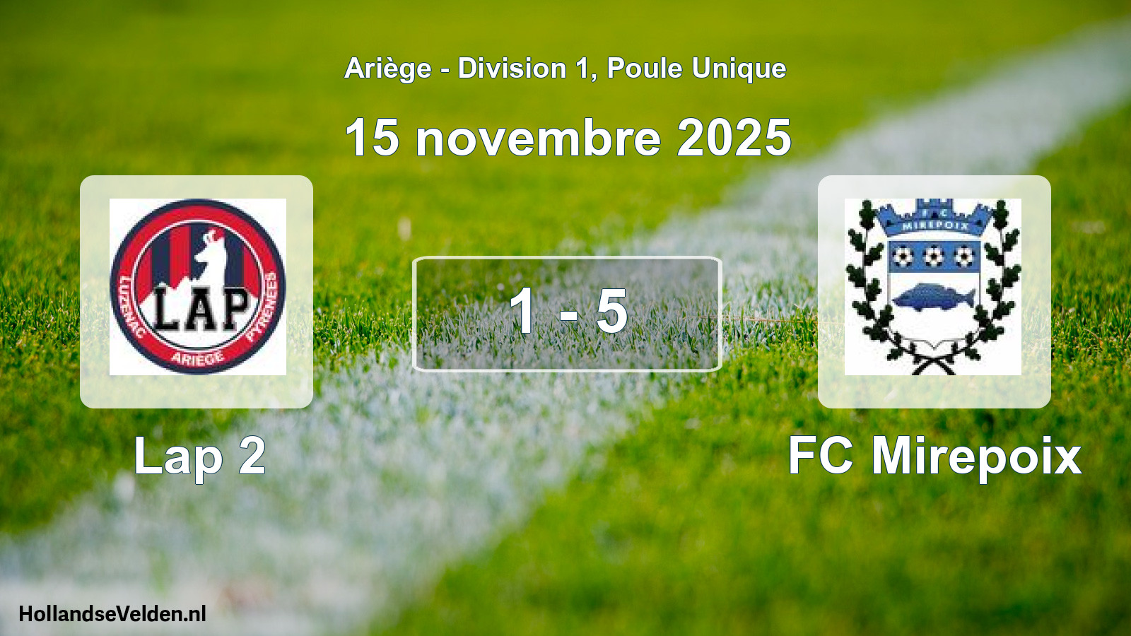 Match joué: Lap 2 - FC Mirepoix 1 - 5 (15 novembre 2025)