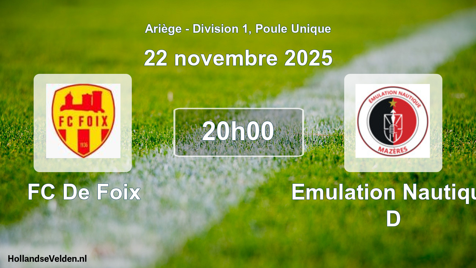 Match programmé: FC De Foix - Emulation Nautique D (22 novembre 2025)