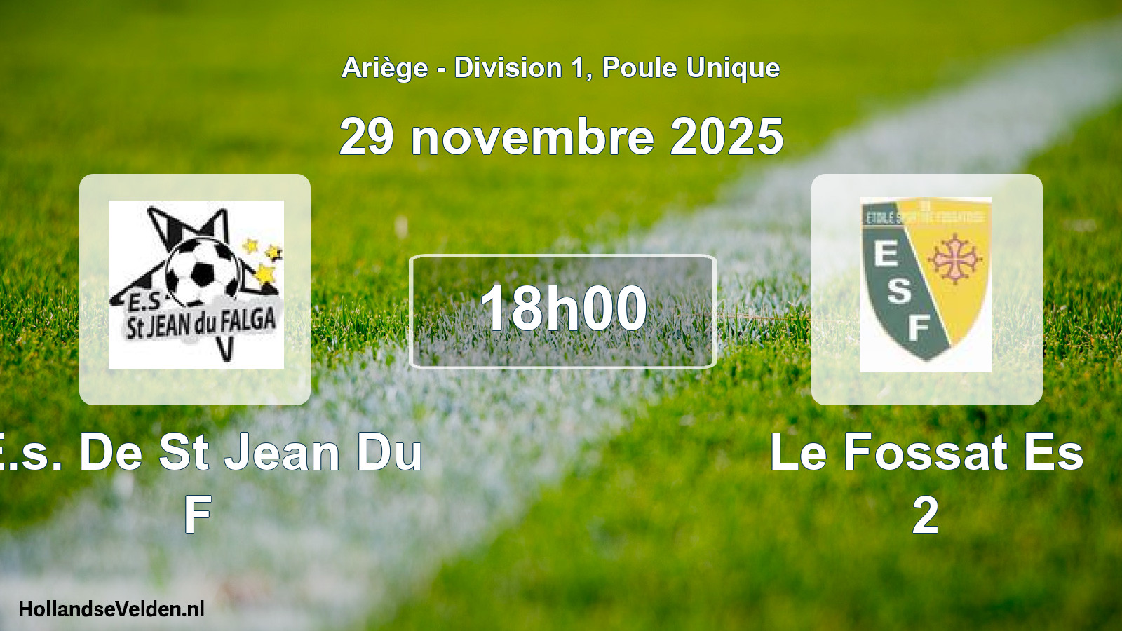 Match programmé: E.s. De St Jean Du F - Le Fossat Es 2 (29 novembre 2025)