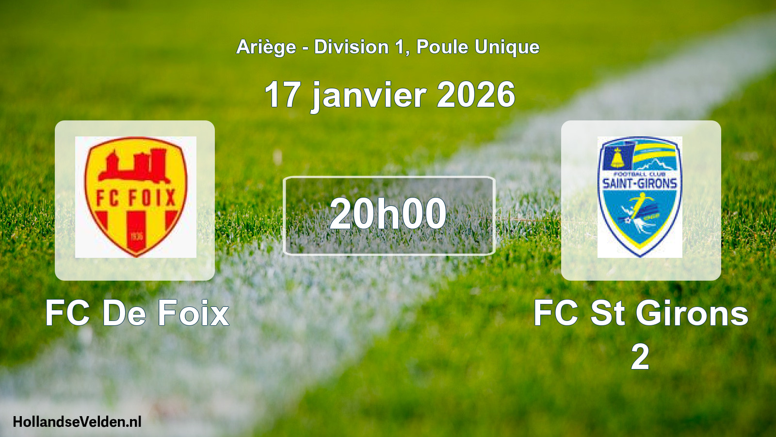 Scheduled Match: FC De Foix - FC St Girons 2 (17 January 2026)