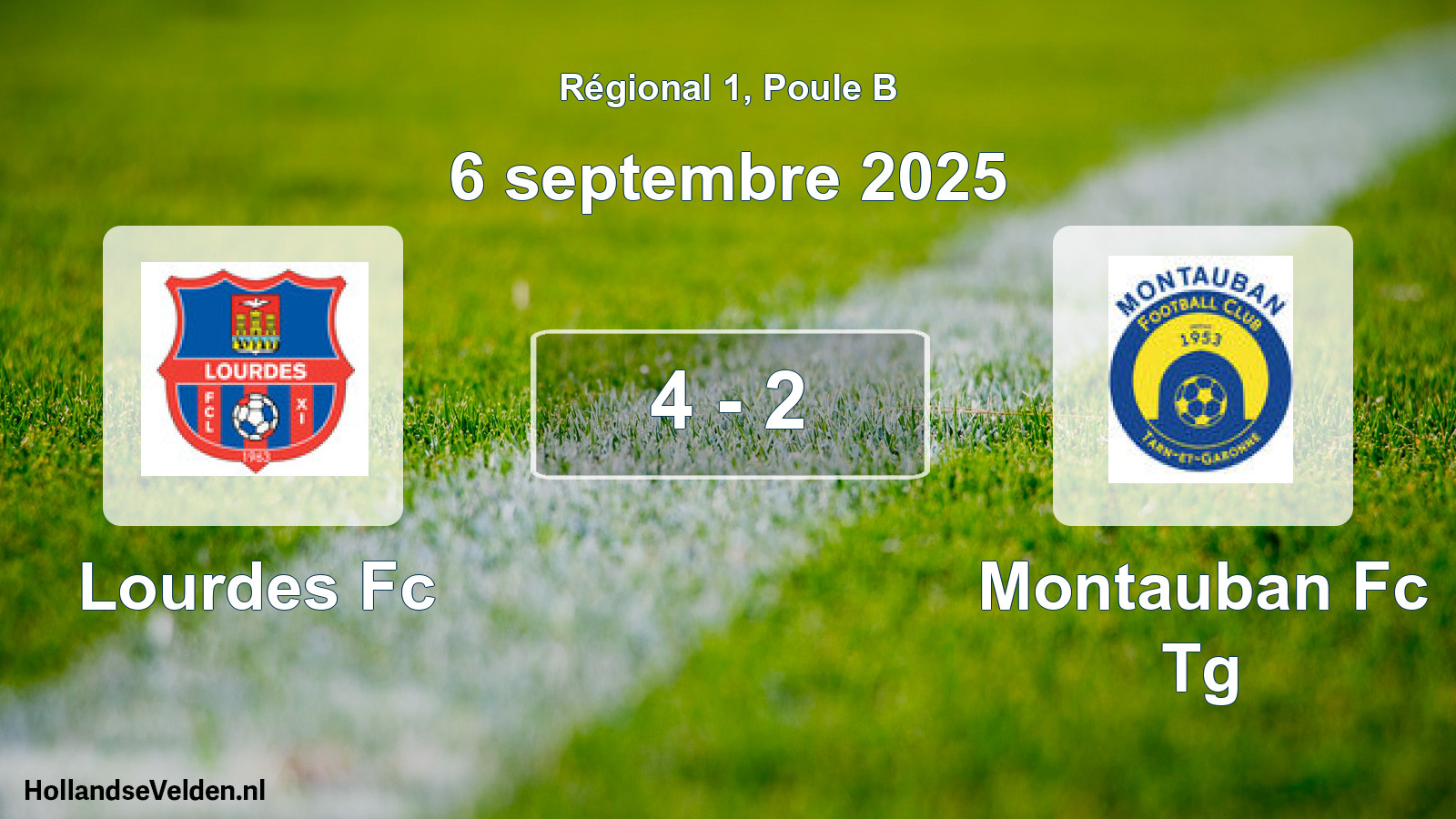 Total number of matches played: Lourdes Fc - Montauban Fc Tg 4 - 2 (6 September 2025)