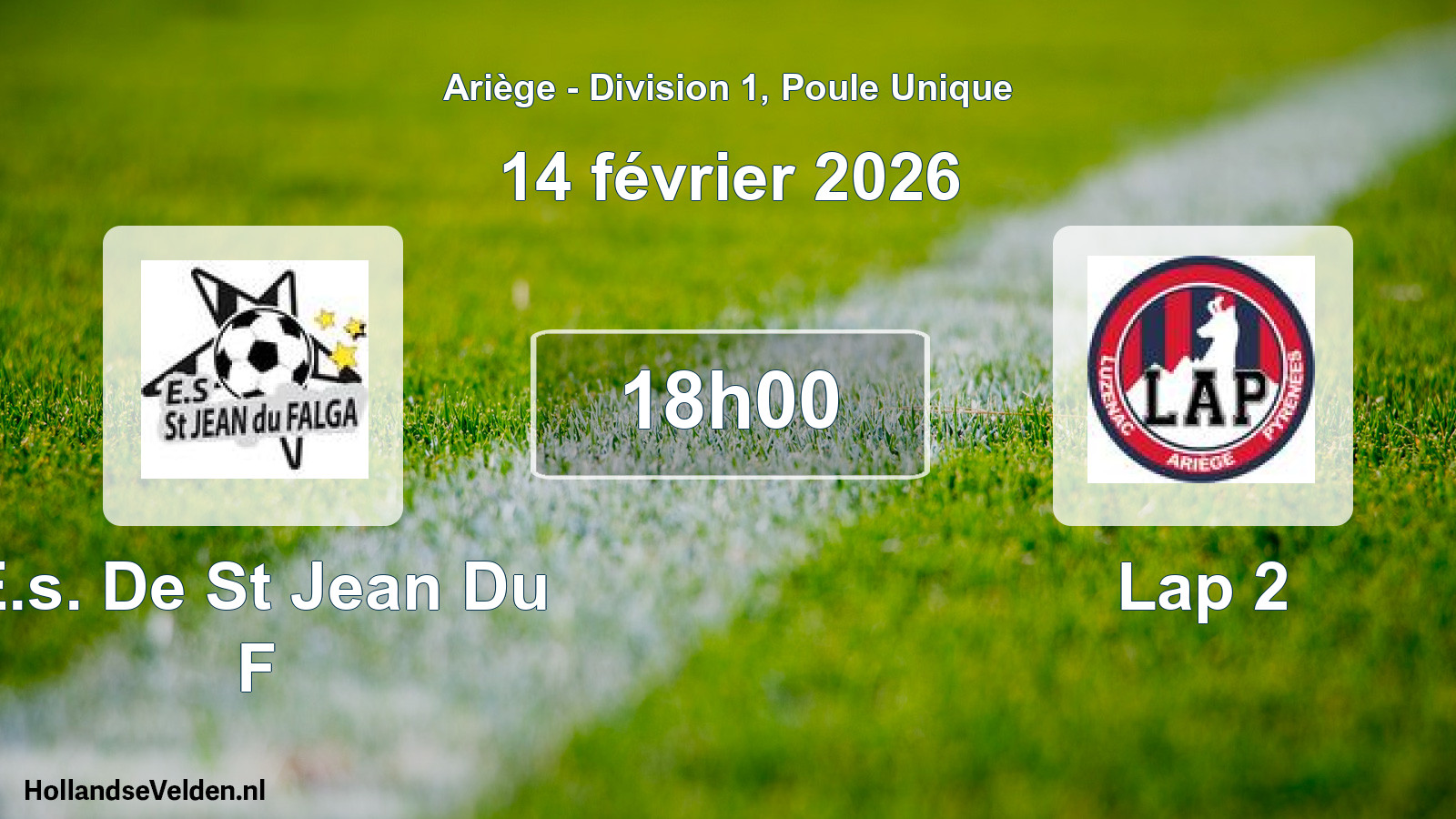 Match programmé: E.s. De St Jean Du F - Lap 2 (14 février 2026)