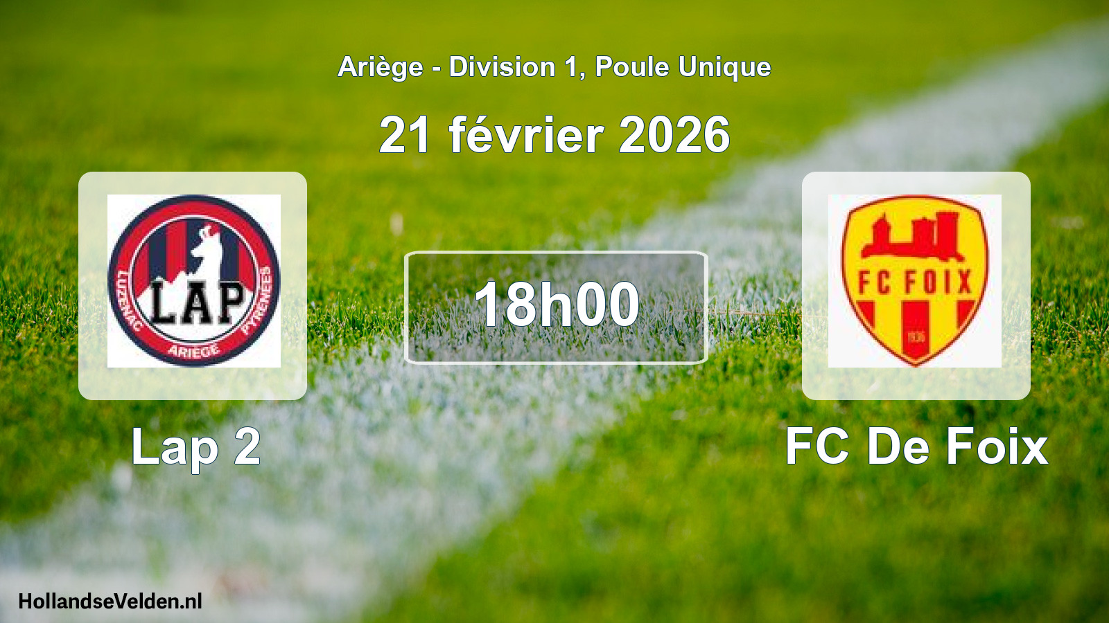 Match programmé: Lap 2 - FC De Foix (21 février 2026)